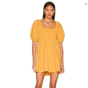 Free People Violet Mini Bubble Dress in Carrot Ginger